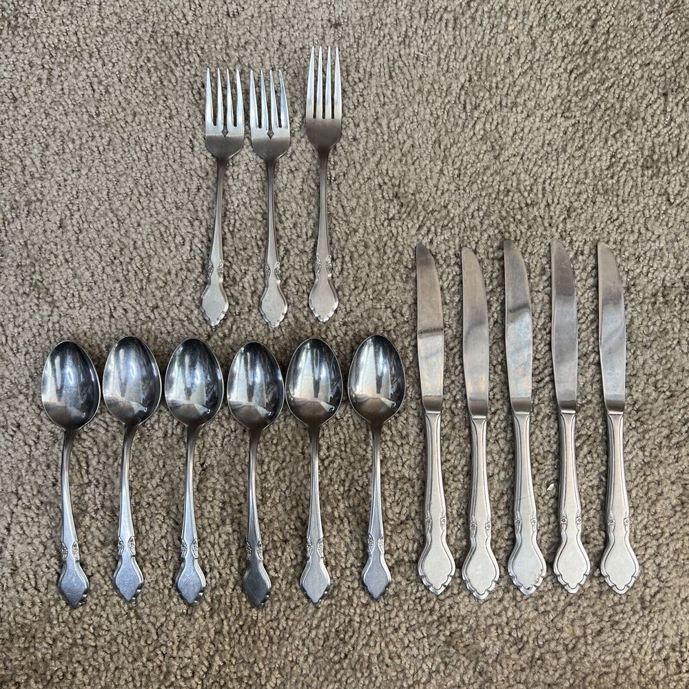 lot-14 Vtg  Flatware Spoons‎ Knives Forks Japan Northland Stainless